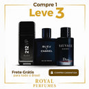 QUEIMA DE ESTOQUE - 3 Perfumes Masculinos Importados (100ml cada) - Sauvage Dior l Bleu de Chanel l 212 VIP Black )